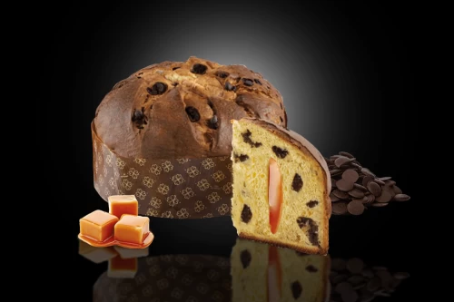 Loison - Panettone NEROSALE - cu ciocolată și cremă de caramel sărat 1000g Roșu